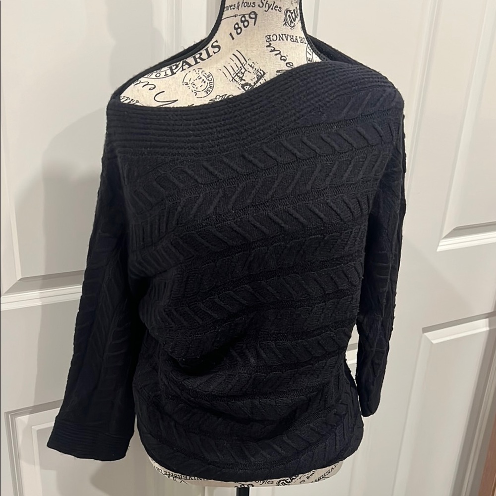 Elegant Black Cable Knit Sweater